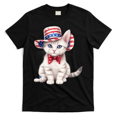 American Cat 4th Of July Cat Patriotic Cats American Shorthair Kitten T-Shirt
