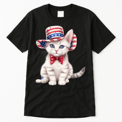 American Cat 4th Of July Cat Patriotic Cats American Shorthair Kitten Tall T-Shirt