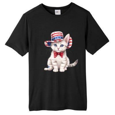 American Cat 4th Of July Cat Patriotic Cats American Shorthair Kitten Tall Fusion ChromaSoft Performance T-Shirt