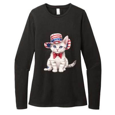 American Cat 4th Of July Cat Patriotic Cats American Shorthair Kitten Womens CVC Long Sleeve Shirt