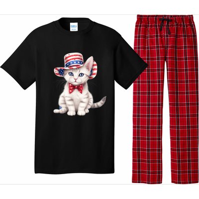 American Cat 4th Of July Cat Patriotic Cats American Shorthair Kitten Pajama Set