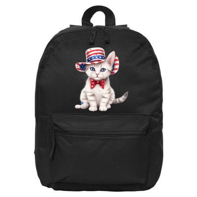 American Cat 4th Of July Cat Patriotic Cats American Shorthair Kitten 16 in Basic Backpack