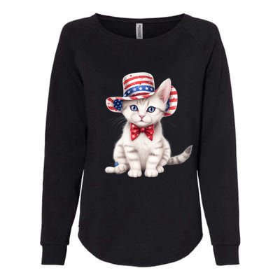 American Cat 4th Of July Cat Patriotic Cats American Shorthair Kitten Womens California Wash Sweatshirt