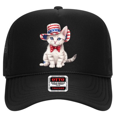 American Cat 4th Of July Cat Patriotic Cats American Shorthair Kitten Trucker Hat