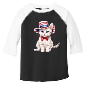 American Cat 4th Of July Cat Patriotic Cats American Shorthair Kitten Toddler Fine Jersey T-Shirt