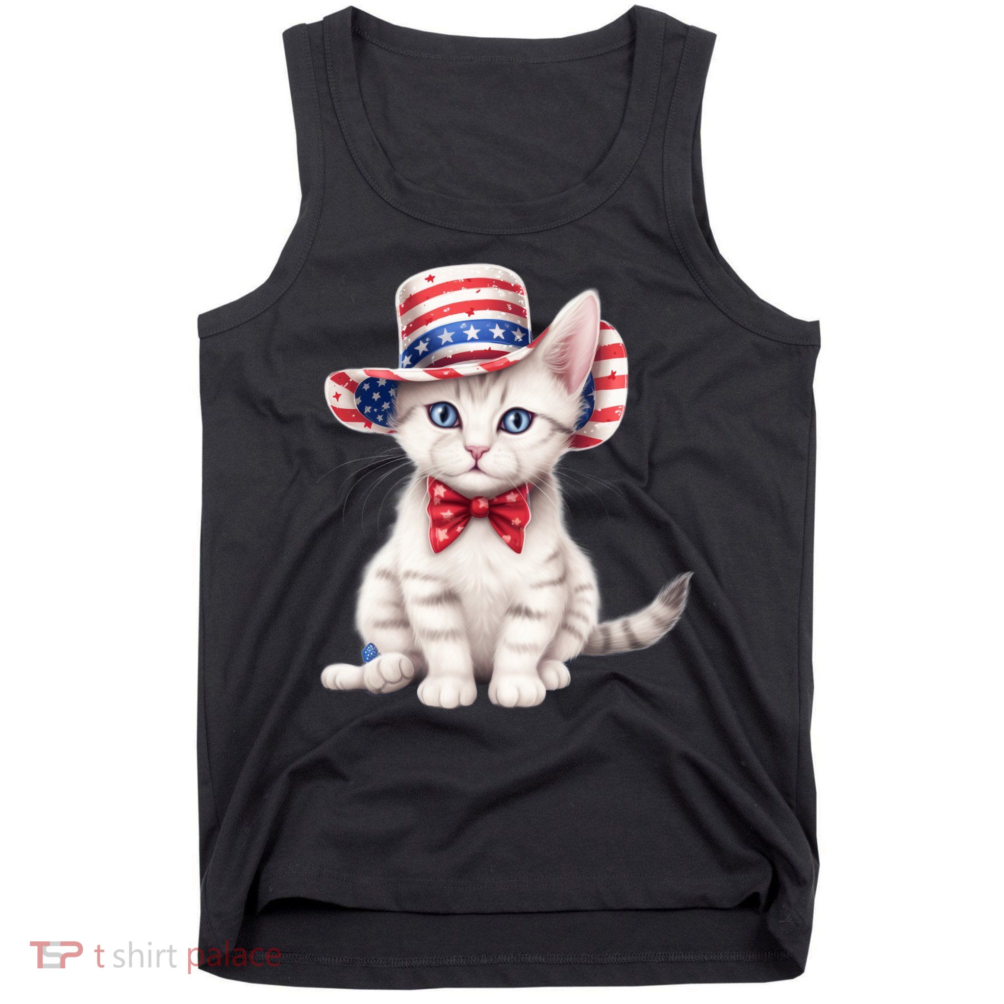 American Cat 4th Of July Cat Patriotic Cats American Shorthair Kitten Tank Top