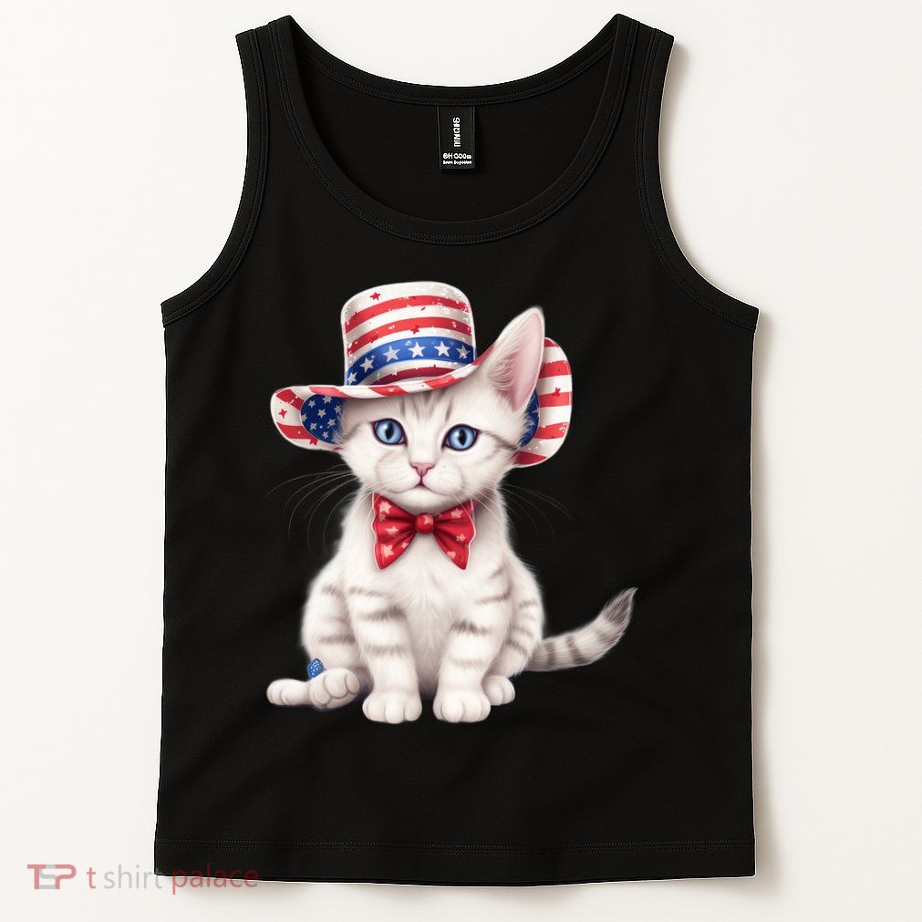 American Cat 4th Of July Cat Patriotic Cats American Shorthair Kitten Tank Top