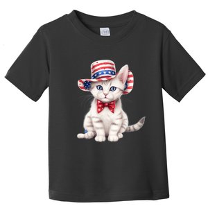 American Cat 4th Of July Cat Patriotic Cats American Shorthair Kitten Toddler T-Shirt