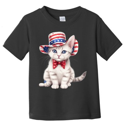 American Cat 4th Of July Cat Patriotic Cats American Shorthair Kitten Toddler T-Shirt