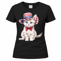 American Cat 4th Of July Cat Patriotic Cats American Shorthair Kitten Women's T-Shirt