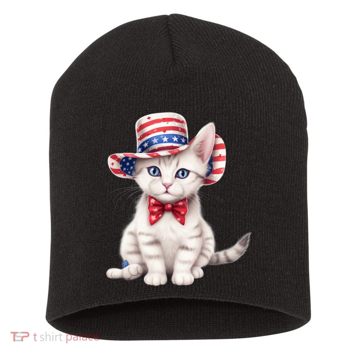 American Cat 4th Of July Cat Patriotic Cats American Shorthair Kitten Short Acrylic Beanie