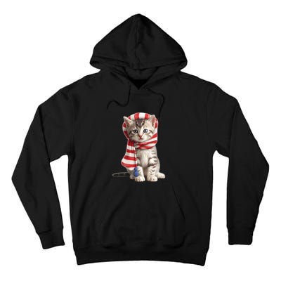 American Cat 4th Of July Cat Patriotic Cats American Shorthair Kitten Tall Hoodie