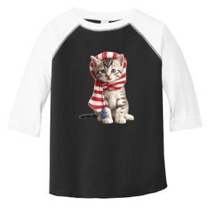 American Cat 4th Of July Cat Patriotic Cats American Shorthair Kitten Toddler Fine Jersey T-Shirt