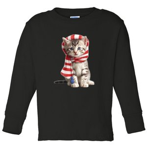 American Cat 4th Of July Cat Patriotic Cats American Shorthair Kitten Toddler Long Sleeve Shirt