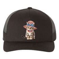 American Cat 4th Of July Cat Patriotic Cats Bengal Kitten Yupoong Adult 5-Panel Trucker Hat