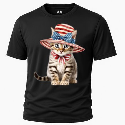 American Cat 4th Of July Cat Patriotic Cats Bengal Kitten Performance Shirt