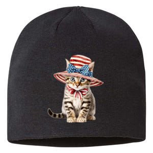 American Cat 4th Of July Cat Patriotic Cats Bengal Kitten Sustainable Beanie