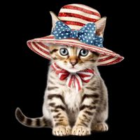 American Cat 4th Of July Cat Patriotic Cats Bengal Kitten 16 in Basic Backpack