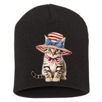 American Cat 4th Of July Cat Patriotic Cats Bengal Kitten Short Acrylic Beanie