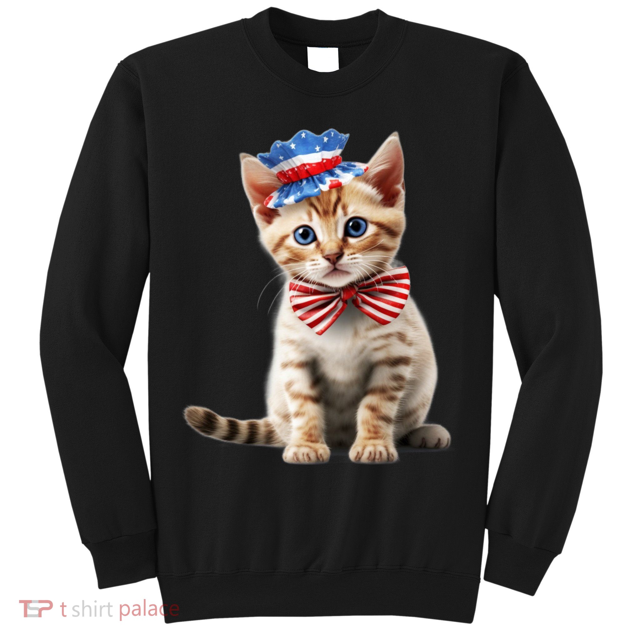 American Cat 4th Of July Cat Patriotic Cats Bengal Kitten Sweatshirt