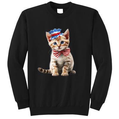 American Cat 4th Of July Cat Patriotic Cats Bengal Kitten Sweatshirt