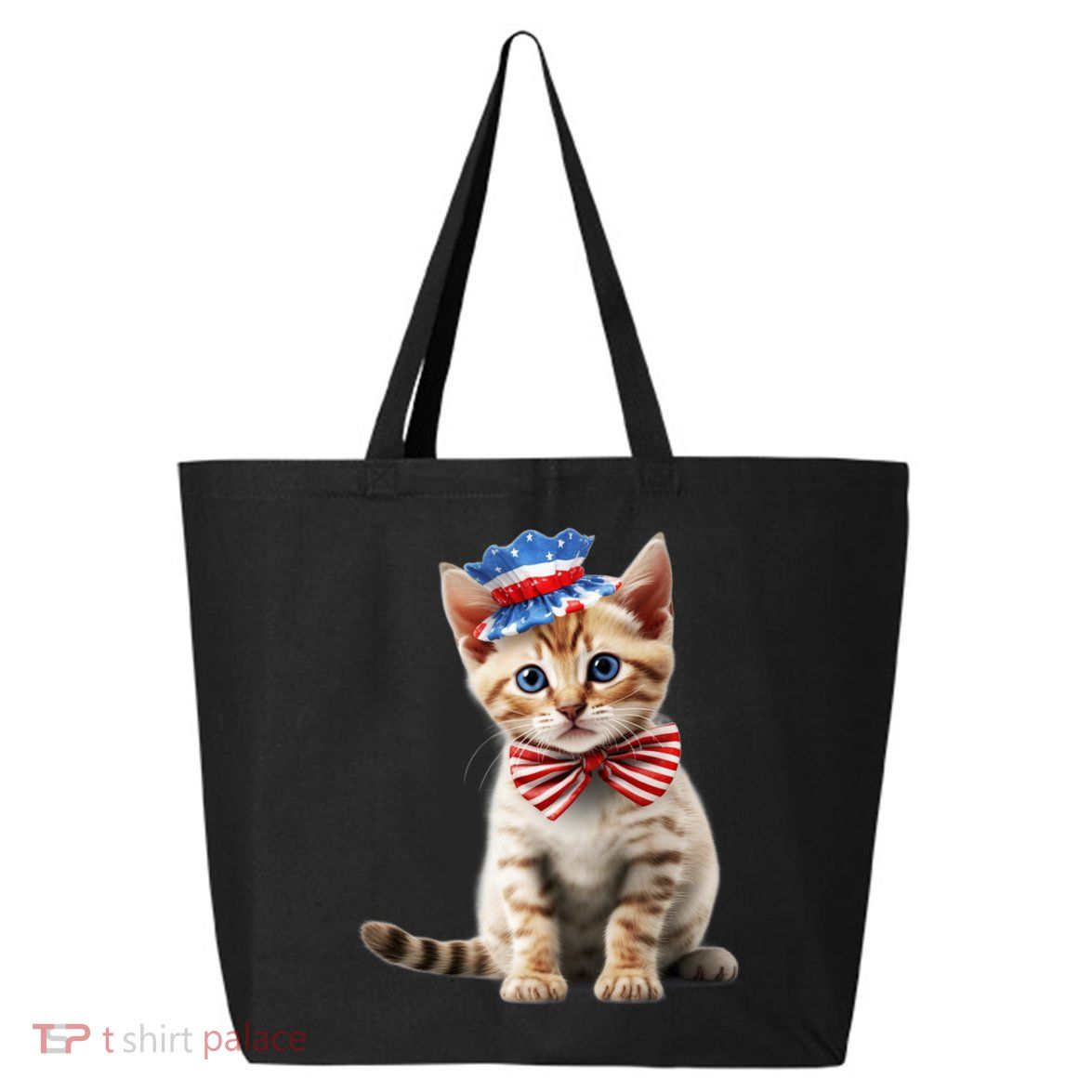 American Cat 4th Of July Cat Patriotic Cats Bengal Kitten 25L Jumbo Tote