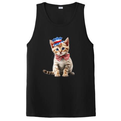 American Cat 4th Of July Cat Patriotic Cats Bengal Kitten PosiCharge Competitor Tank