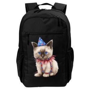 American Cat 4th Of July Cat Patriotic Cats Birman Kitten Daily Commute Backpack