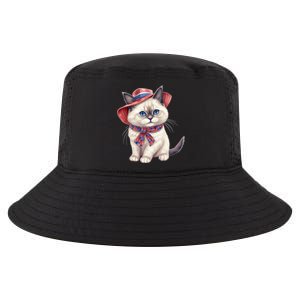 American Cat 4th Of July Cat Patriotic Cats Birman Kitten Cool Comfort Performance Bucket Hat