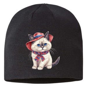 American Cat 4th Of July Cat Patriotic Cats Birman Kitten Sustainable Beanie