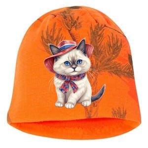 American Cat 4th Of July Cat Patriotic Cats Birman Kitten Kati - Camo Knit Beanie