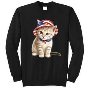 American Cat 4th Of July Cat Patriotic Cats Siberian Kitten Sweatshirt