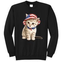 American Cat 4th Of July Cat Patriotic Cats Siberian Kitten Sweatshirt