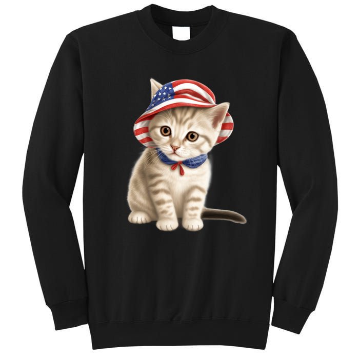 American Cat 4th Of July Cat Patriotic Cats Siberian Kitten Sweatshirt