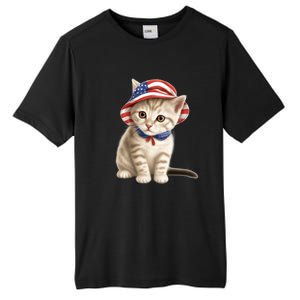 American Cat 4th Of July Cat Patriotic Cats Siberian Kitten Tall Fusion ChromaSoft Performance T-Shirt