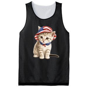 American Cat 4th Of July Cat Patriotic Cats Siberian Kitten Mesh Reversible Basketball Jersey Tank