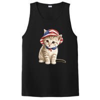 American Cat 4th Of July Cat Patriotic Cats Siberian Kitten PosiCharge Competitor Tank