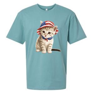 American Cat 4th Of July Cat Patriotic Cats Siberian Kitten Sueded Cloud Jersey T-Shirt