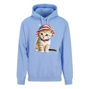 American Cat 4th Of July Cat Patriotic Cats Siberian Kitten Unisex Surf Hoodie