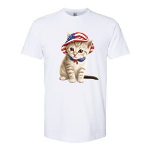 American Cat 4th Of July Cat Patriotic Cats Siberian Kitten Softstyle CVC T-Shirt