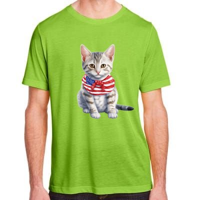 American Cat 4th Of July Cat Patriotic Cats Egyptian Mau Kitten Adult ChromaSoft Performance T-Shirt