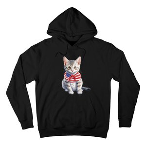 American Cat 4th Of July Cat Patriotic Cats Egyptian Mau Kitten Hoodie