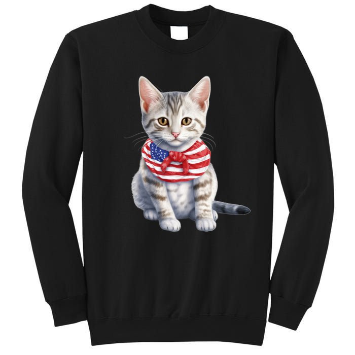 American Cat 4th Of July Cat Patriotic Cats Egyptian Mau Kitten Sweatshirt