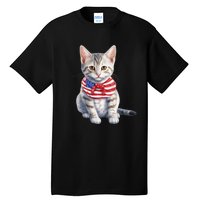 American Cat 4th Of July Cat Patriotic Cats Egyptian Mau Kitten Tall T-Shirt