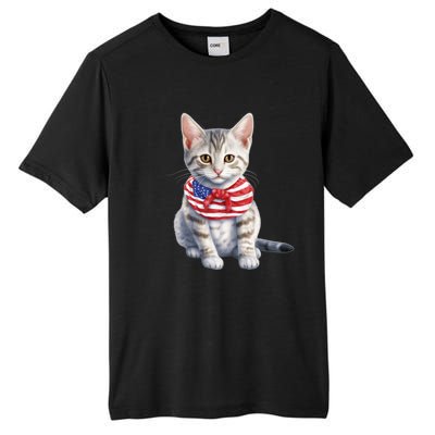 American Cat 4th Of July Cat Patriotic Cats Egyptian Mau Kitten Tall Fusion ChromaSoft Performance T-Shirt