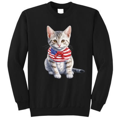 American Cat 4th Of July Cat Patriotic Cats Egyptian Mau Kitten Tall Sweatshirt