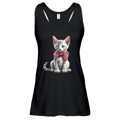 American Cat 4th Of July Cat Patriotic Cats Egyptian Mau Kitten Ladies Essential Flowy Tank