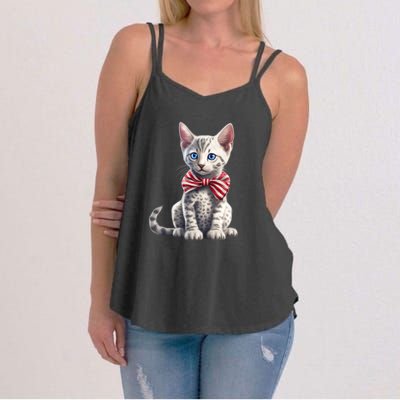 American Cat 4th Of July Cat Patriotic Cats Egyptian Mau Kitten Women's Strappy Tank