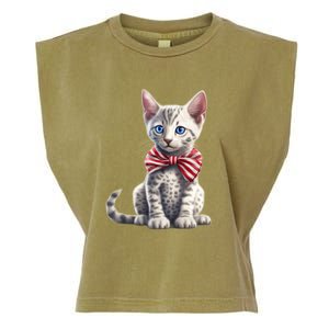 American Cat 4th Of July Cat Patriotic Cats Egyptian Mau Kitten Garment-Dyed Women's Muscle Tee