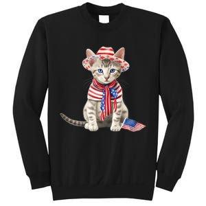 American Cat 4th Of July Cat Patriotic Cats Egyptian Mau Kitten Sweatshirt